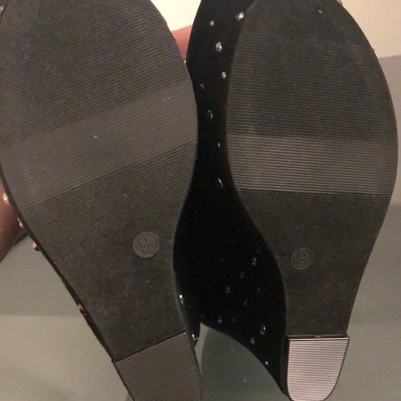 SM New York suede black platforms rhinestones - Picture 3 of 5